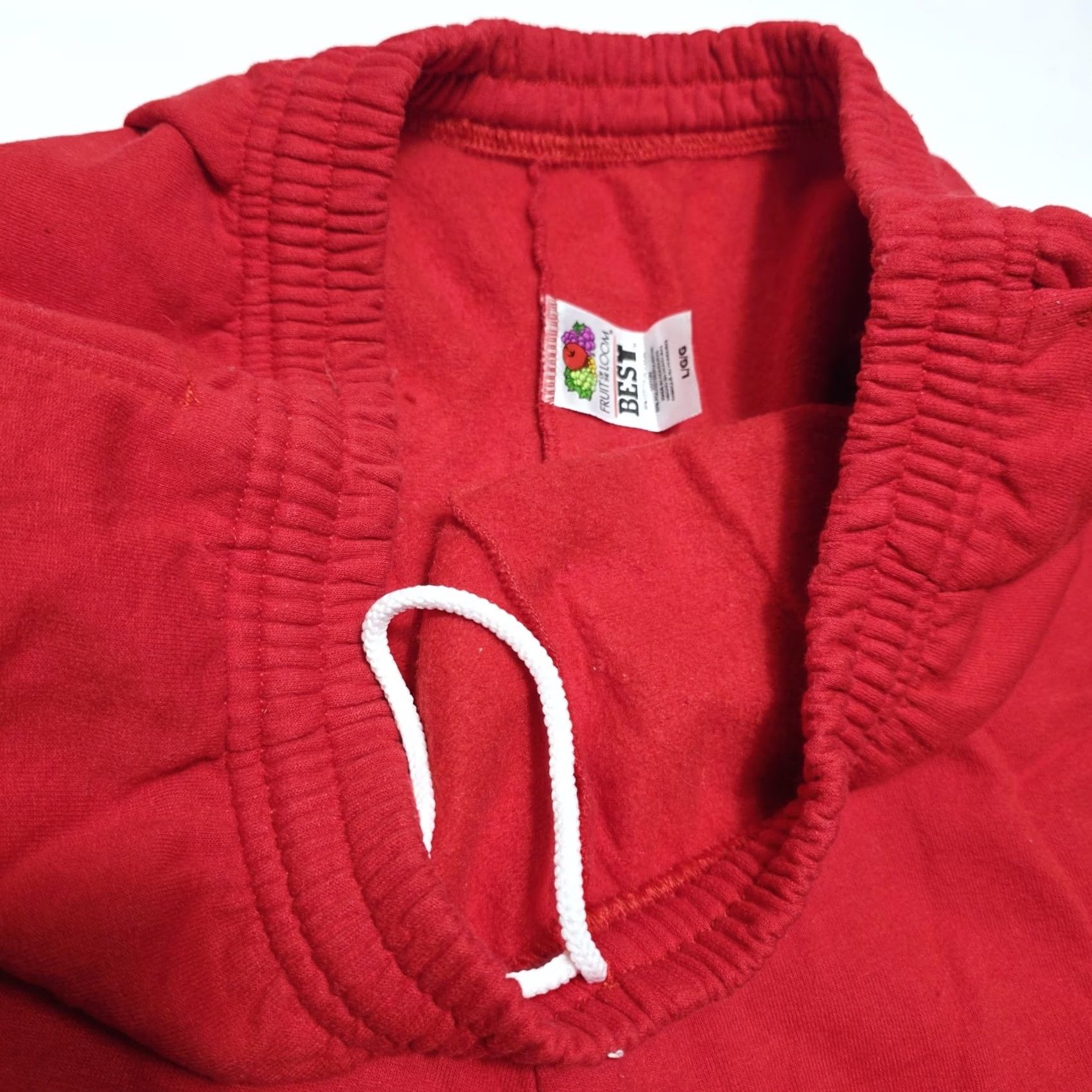 Fruit Of The Loom VINTAGE Fruit of the Loom Best Men's L Red Sweatpants Pockets Pant 90s Cotton Blend Fleece Sweatpants Regular Mens Size US 33 - 5 Thumbnail