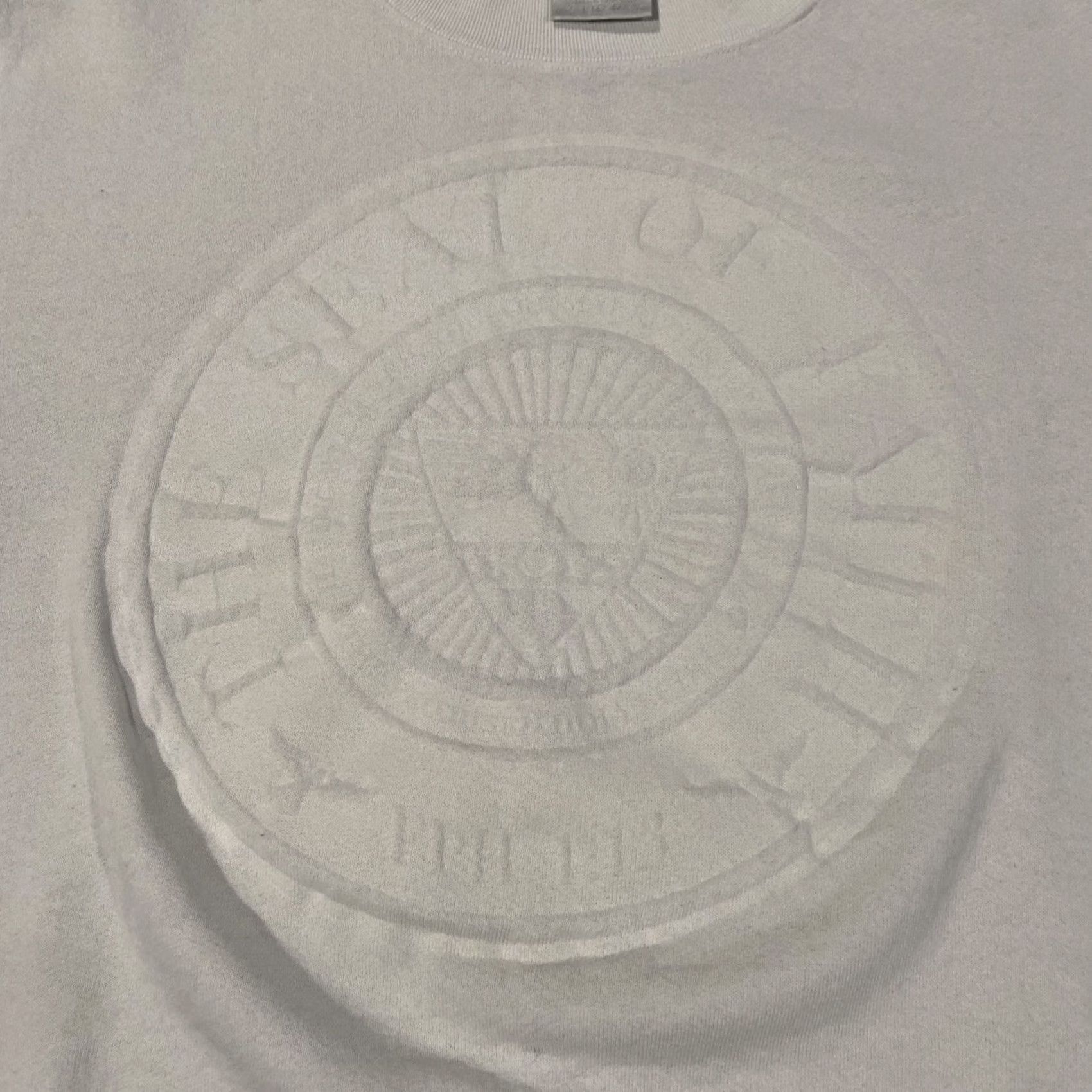 Vintage VINTAGE 90s Oneita Sweater Mens Long Sleeve Crew Neck White Knit Logo Graphic Print Embossed Seal of Faith Jesus God Casual Pullover L Size US L / EU 52-54 / 3 - 5 Thumbnail