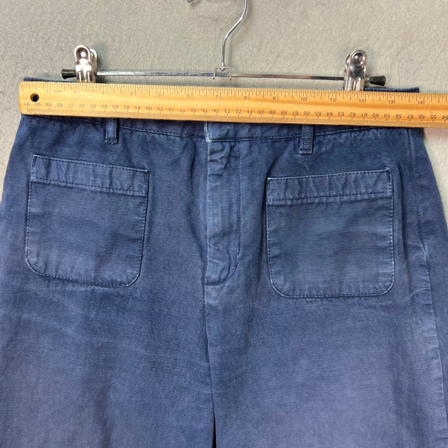 Vintage Sézane Womens Size 38 Navy Blue Cropped Pants Cotton Blend Made In Italy Size 26" / US 2 / IT 38 - 6 Thumbnail