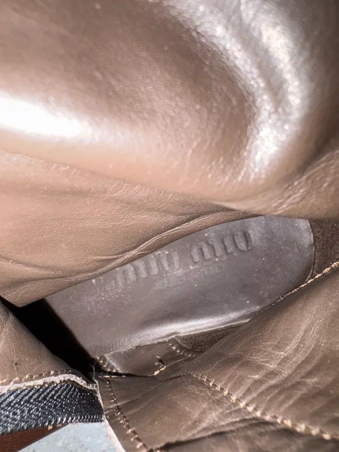 Miu Miu × Vintage MiuMiu Minimalist Pure Brown Leather Ankle Boots Size US 7 / IT 37 - 8 Thumbnail