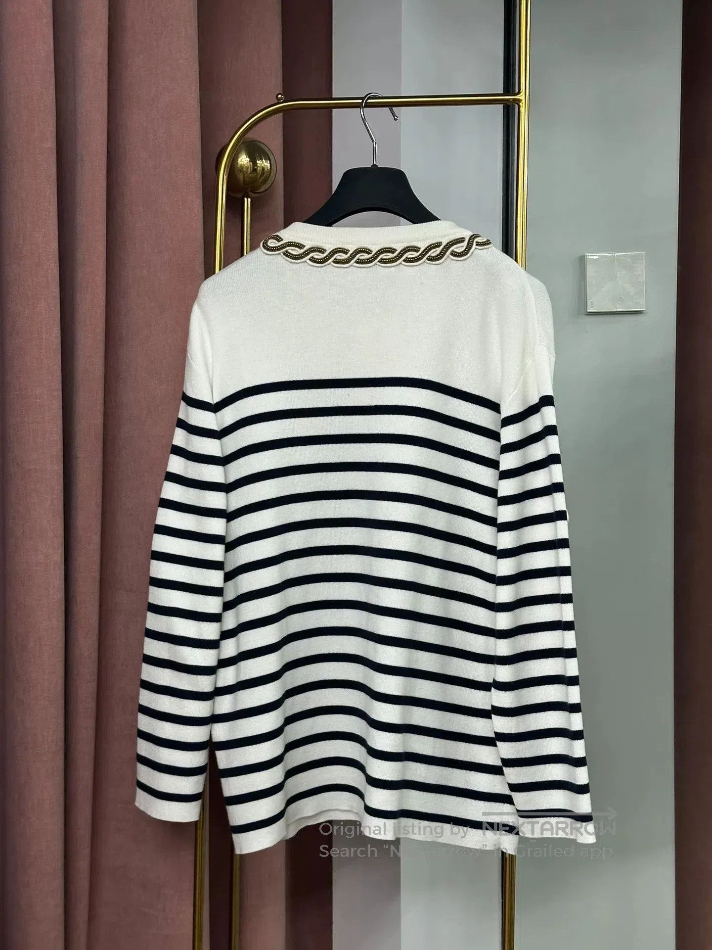 Valentino Valentino Beaded Collar Striped Sweater. Size US XS / EU 42 / 0 - 3 Thumbnail