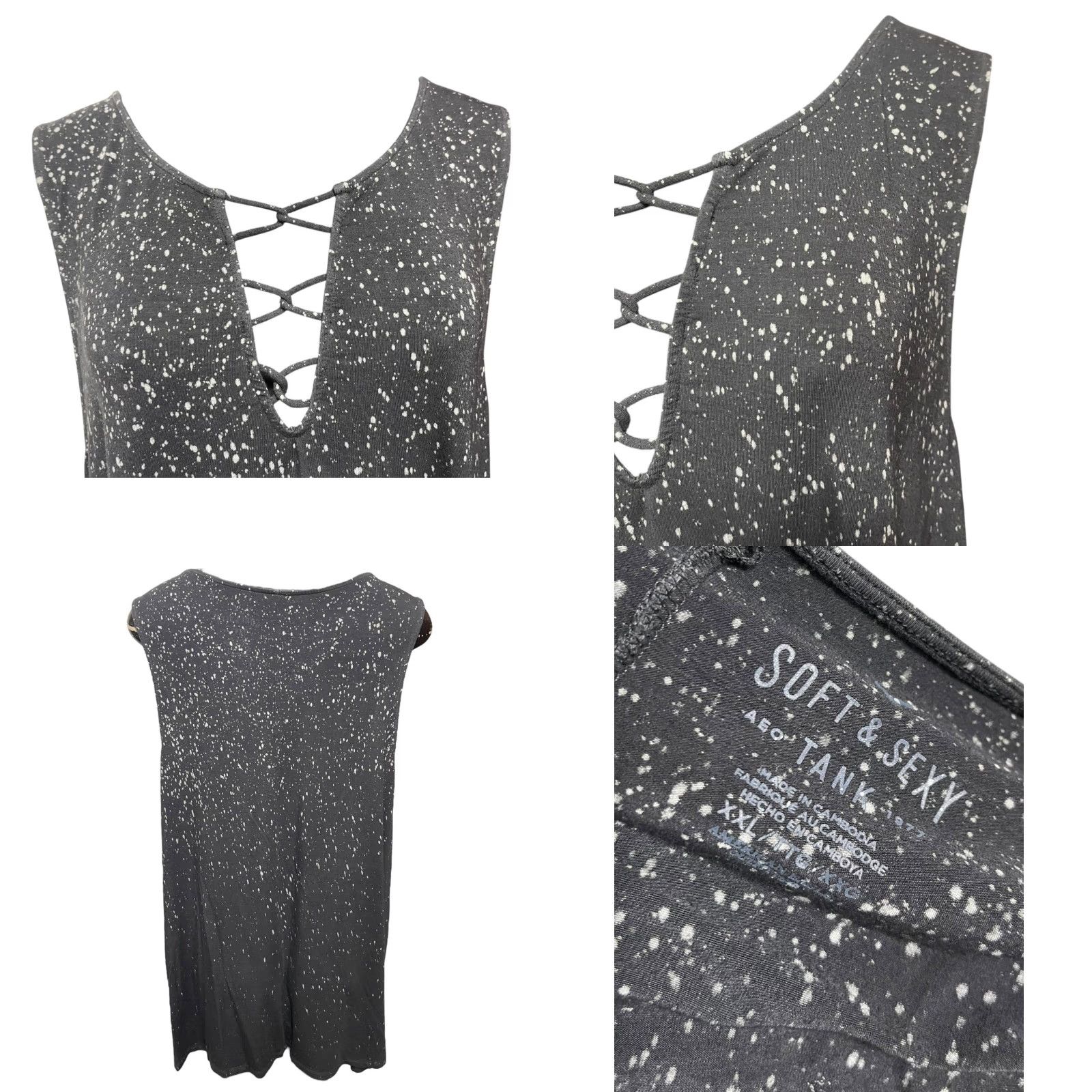 Vintage American Eagle Outfitters XXL Soft & Sexy Tank Splatter Pattern Womens Tunic Size XXL / US 16-18 / IT 52-54 - 8 Thumbnail