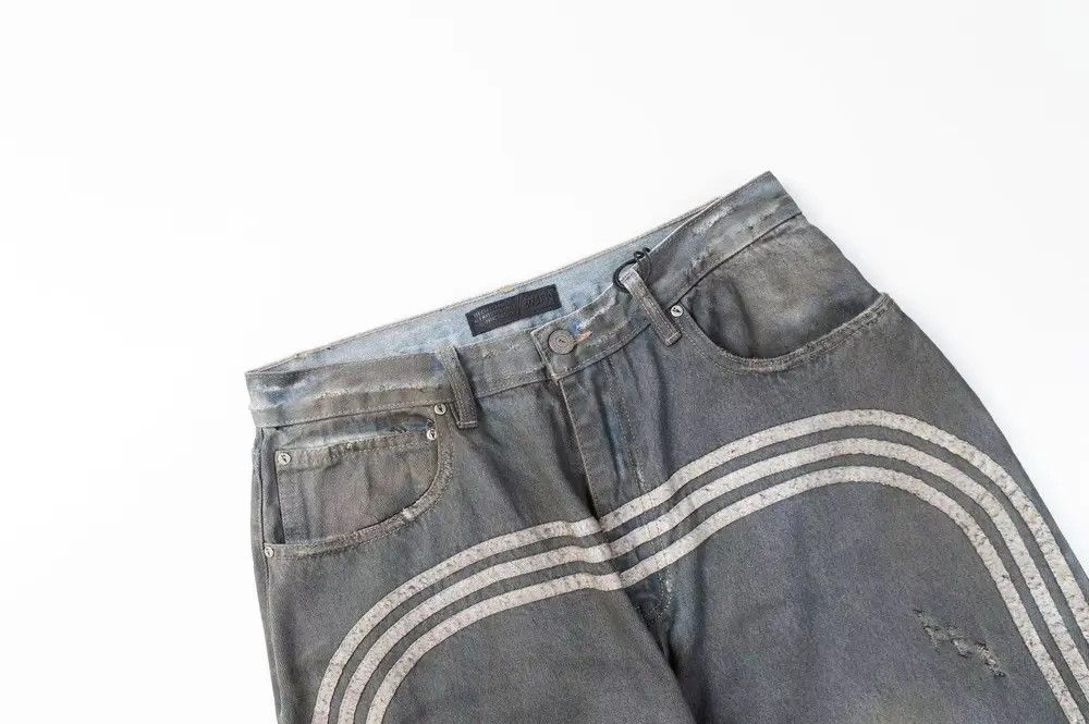 Japanese Brand × Jean Retro hip hop casual street ripped jeans Size US 33 - 2 Thumbnail