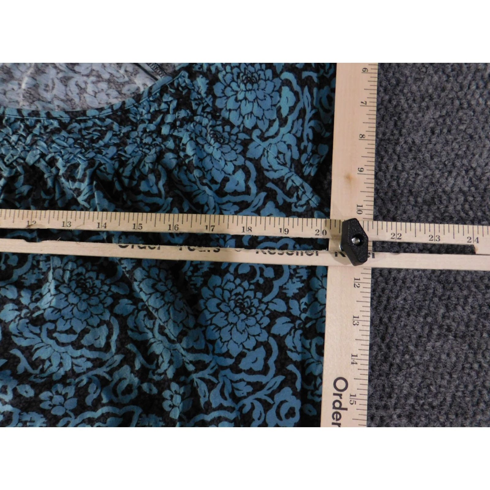 Loft LOFT Blouse Womens Large Blue Black Floral Short Sleeve Lightweight Top Size L / US 10 / IT 46 - 5 Thumbnail