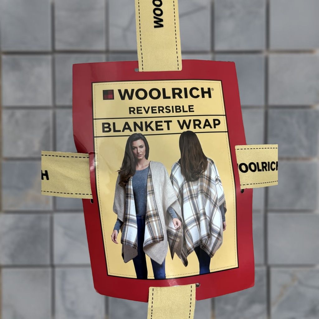 Vintage Woolrich Reversible Blanket Wrap Womens One Size Plaid Lightweight Cozy Open Front Long Jacket/Coat Style Kimono Size ONE SIZE - 1 Thumbnail