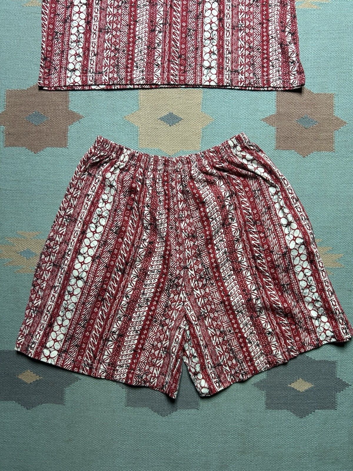 Vintage Vintage 80s tank top & shorts set beach summer abstract L/XL Size US L / EU 52-54 / 3 - 2 Thumbnail