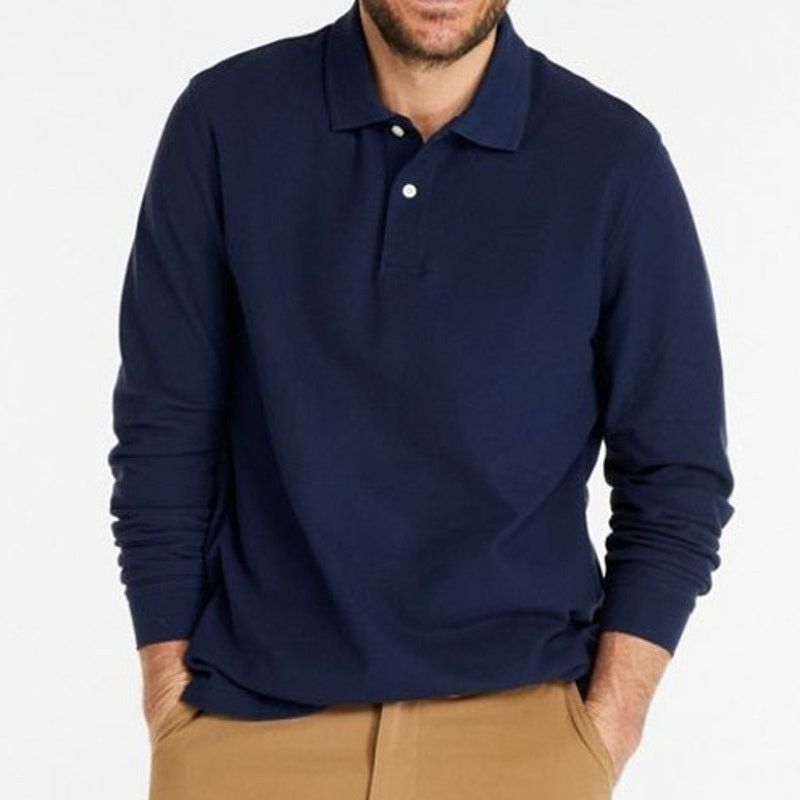 L.L. Bean LL Bean Premium Double L Polo Long-Sleeve Men XXL 2XL Navy Size US XXL / EU 58 / 5 - 1 Thumbnail