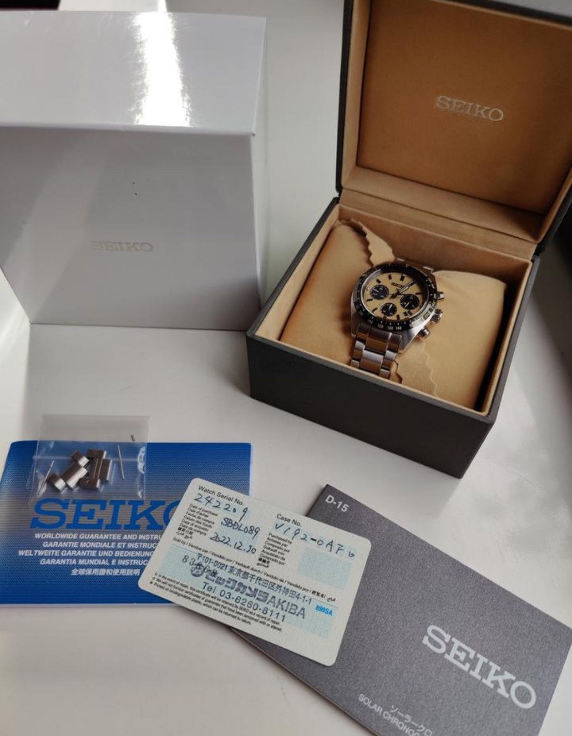 image of Seiko Speedtimer Chrono Solar in Beige, Men's