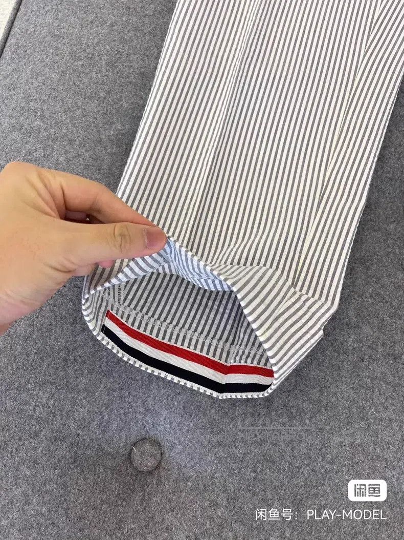 Thom Browne Thom Browne size 3 Seersucker Trousers, Classic Blue and Wh Size 38S - 3 Thumbnail
