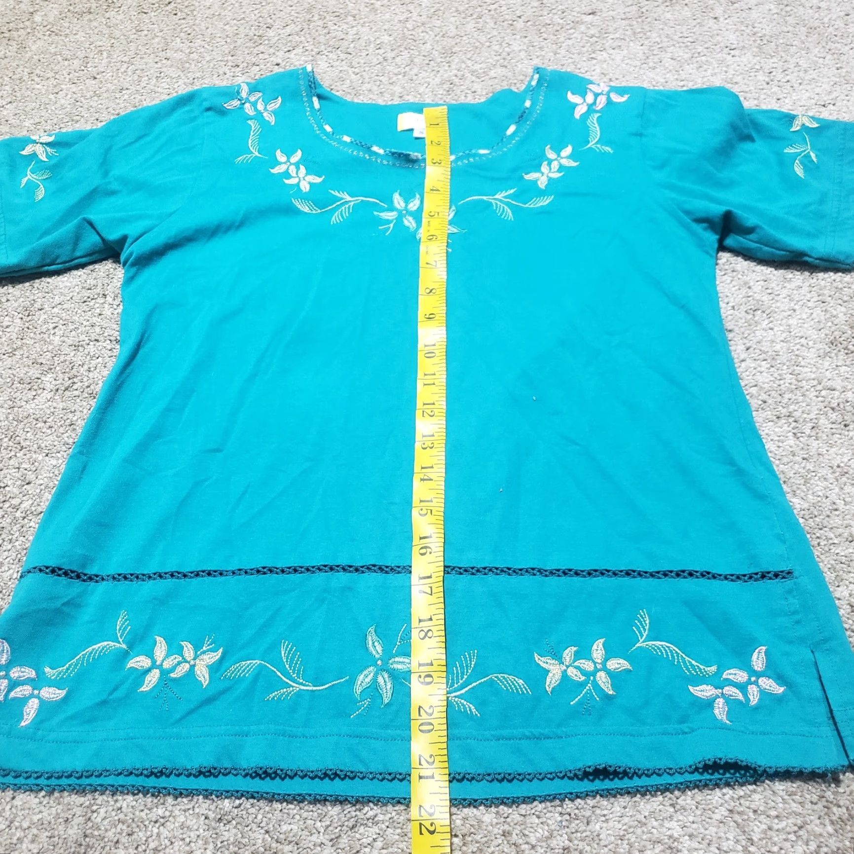Vintage Vintage Blue Floral Shirt Adult Women Small Short Sleeve Casual Bohemian Style Size S / US 4 / IT 40 - 6 Thumbnail