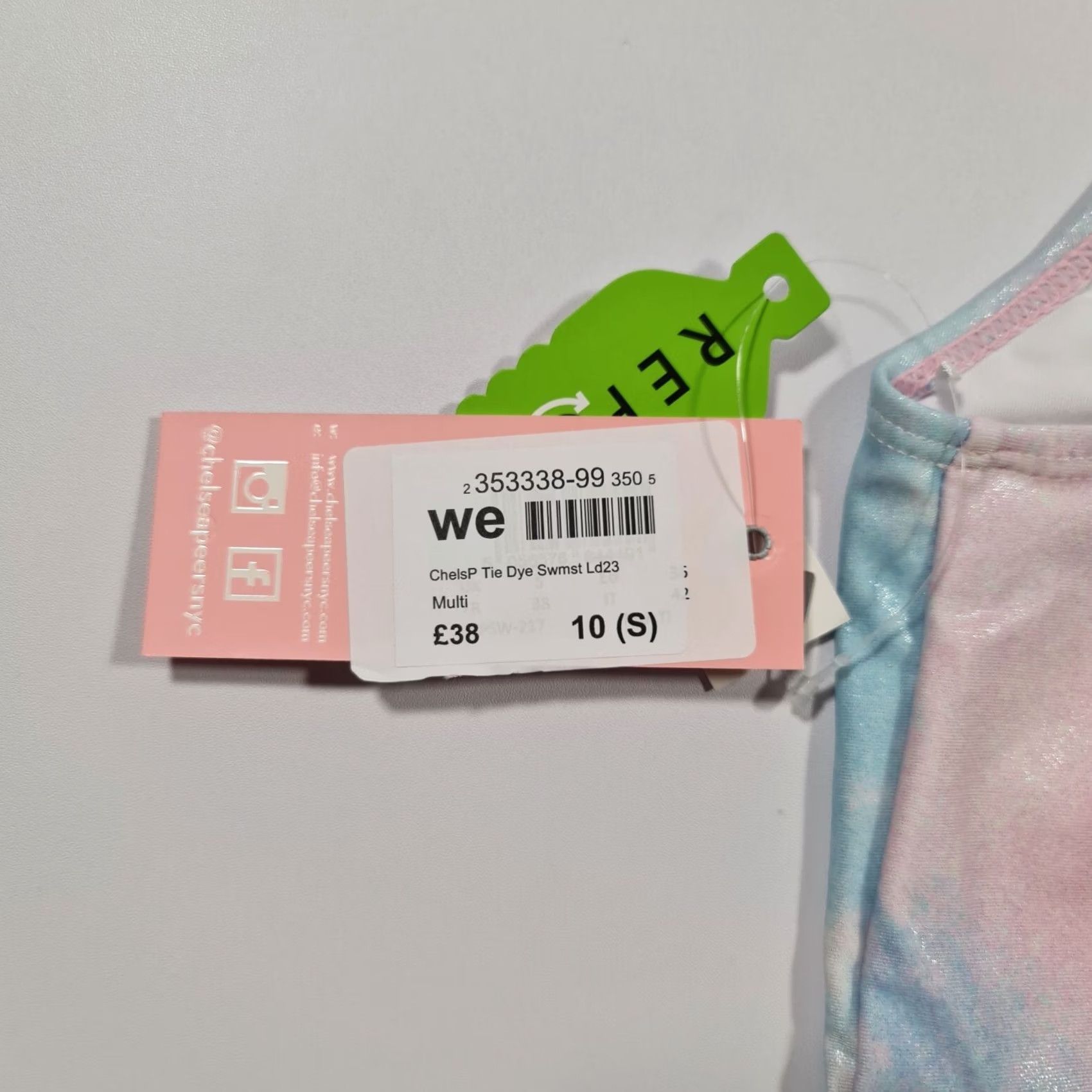 Vintage Chelsea Peers Womens One Piece Swimsuit Pink Tie Dye Glitter Small Size ONE SIZE - 5 Thumbnail