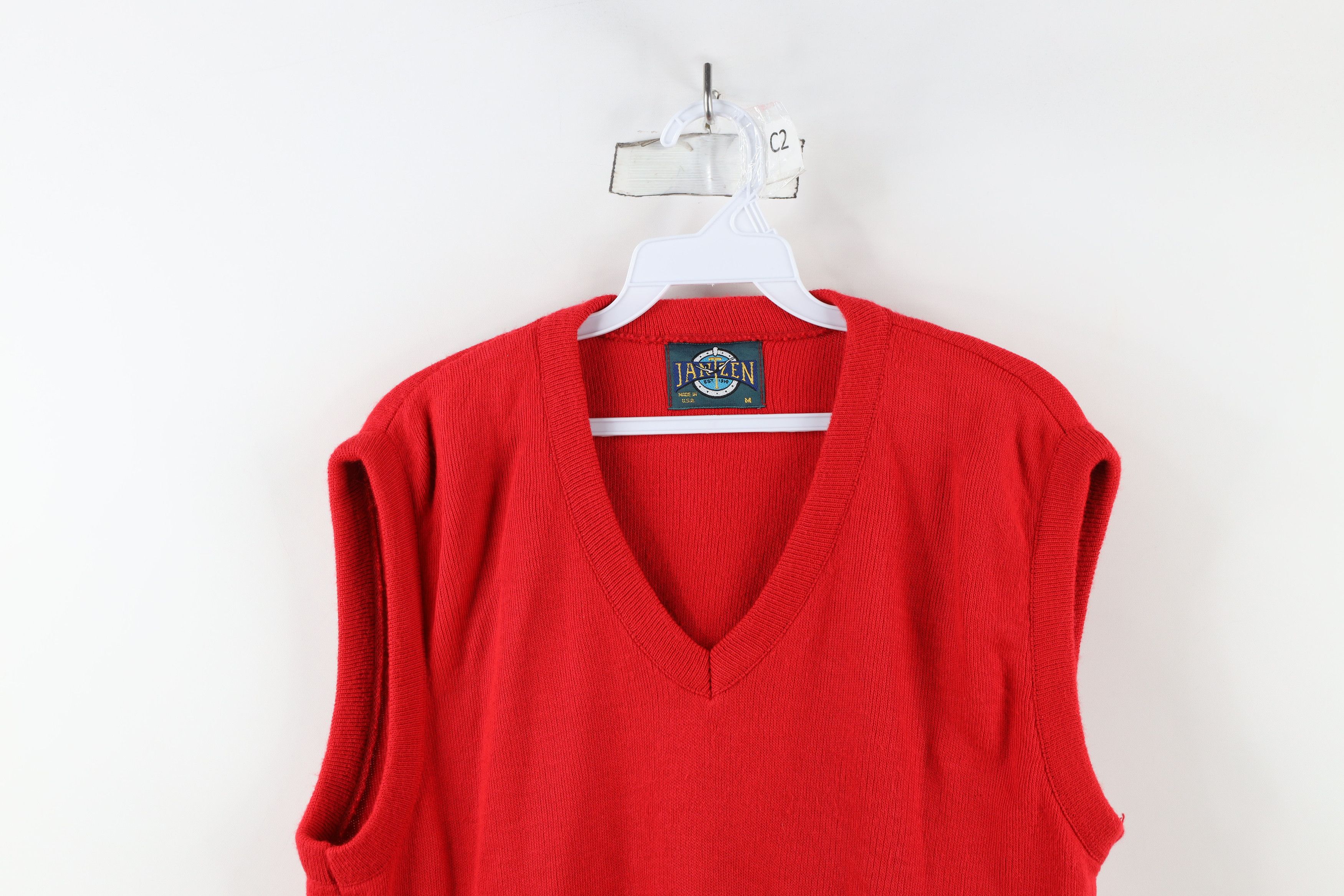 Vintage Vintage 70s Streetwear Blank Knit Sweater Vest Red USA Size US M / EU 48-50 / 2 - 2 Thumbnail