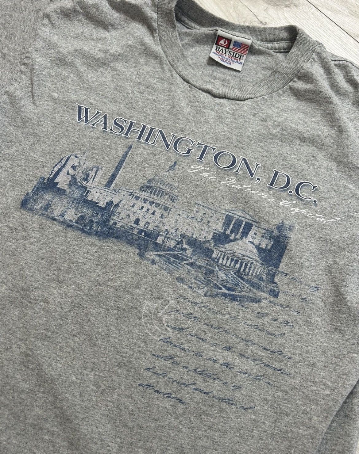 Vintage Vintage Washington D.C. Bayside Tee Grey USA Made M Size US M / EU 48-50 / 2 - 3 Thumbnail