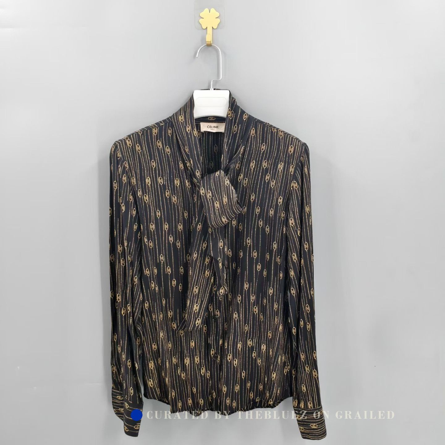Celine Celine Triomphe All-Over Print Silk Shirt Size XS / US 0-2 / IT 36-38 - 1 Thumbnail