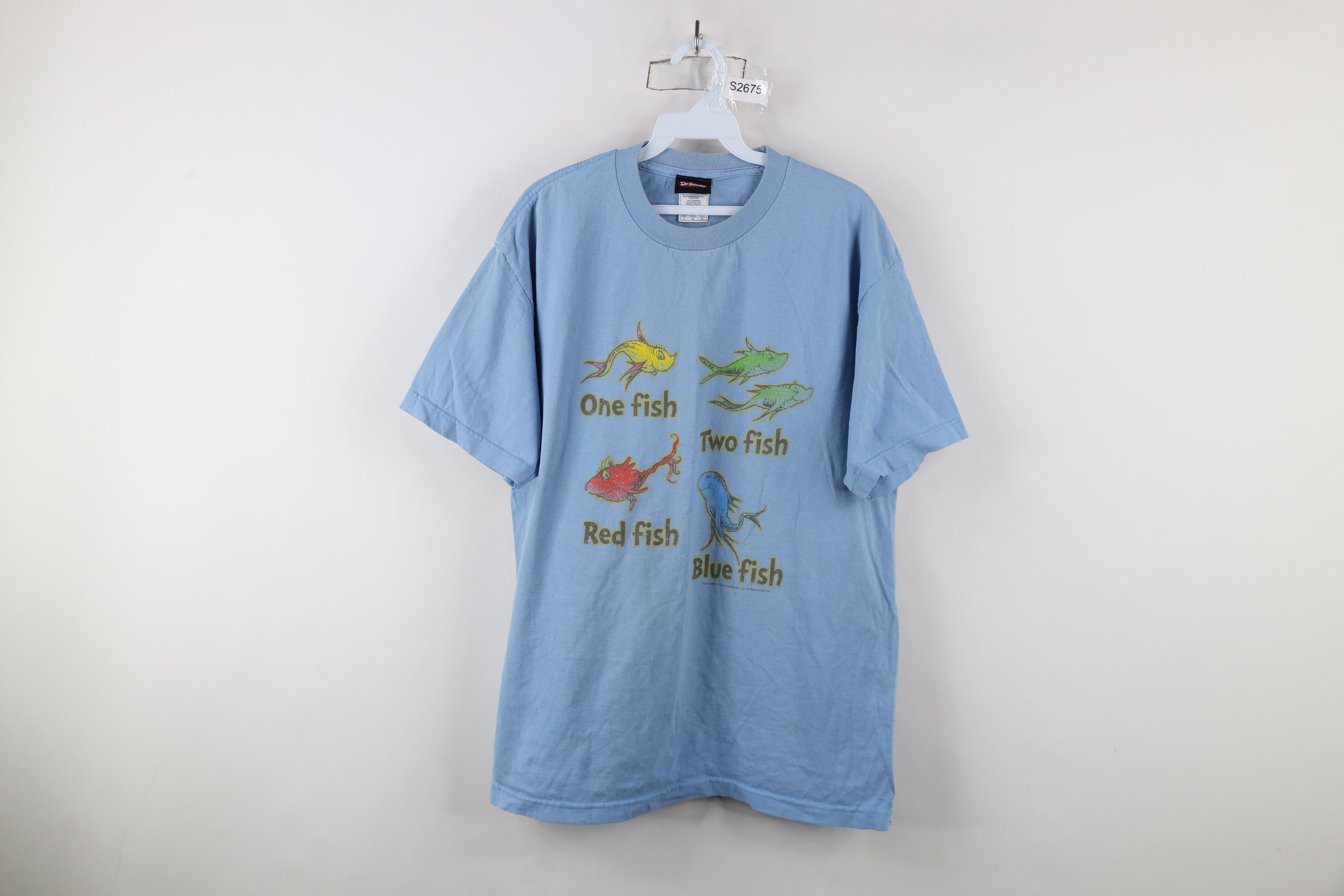 Vintage Vintage Y2K Dr Seuss Two Fish Red Fish Blue Fish T-Shirt Size US L / EU 52-54 / 3 - 1 Thumbnail