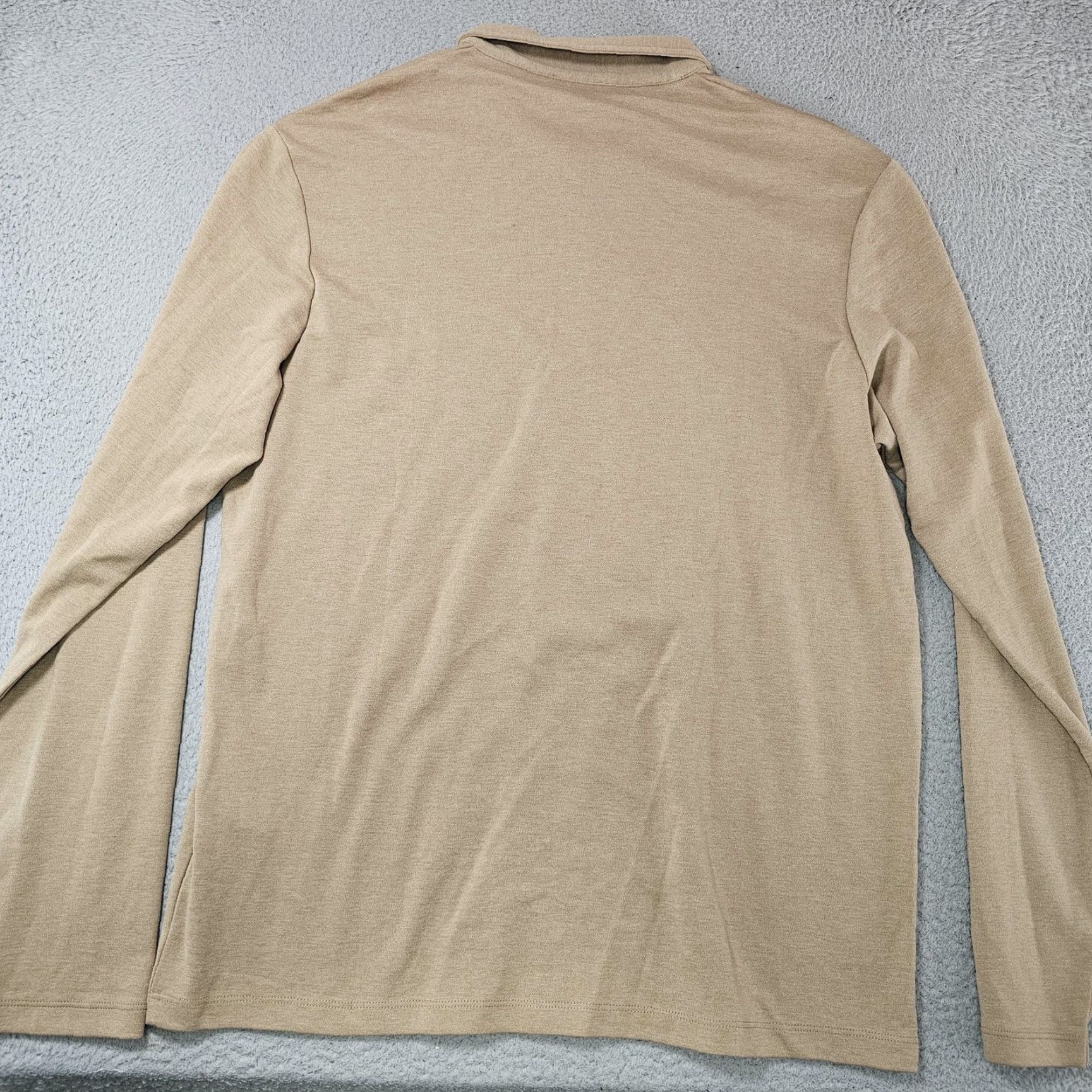Selected Homme Selected Homme Polo Shirt Mens XL Brown Long Sleeve Mason Zip Organic Cotton Size US XL / EU 56 / 4 - 6 Thumbnail