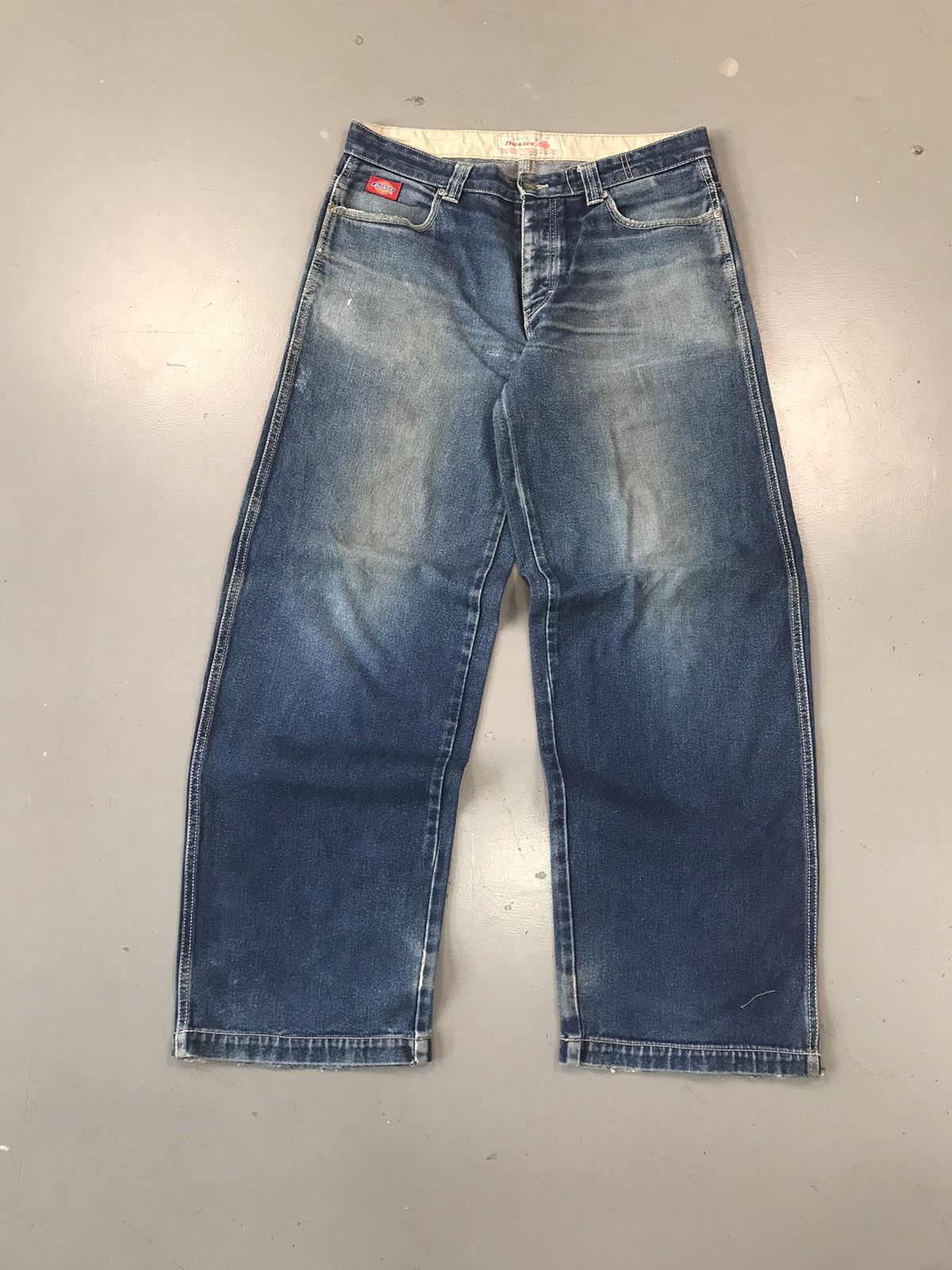 Dickies × Vintage Vintage Dickies spell out embroidered baggy fit denim Size US 35 - 4 Thumbnail