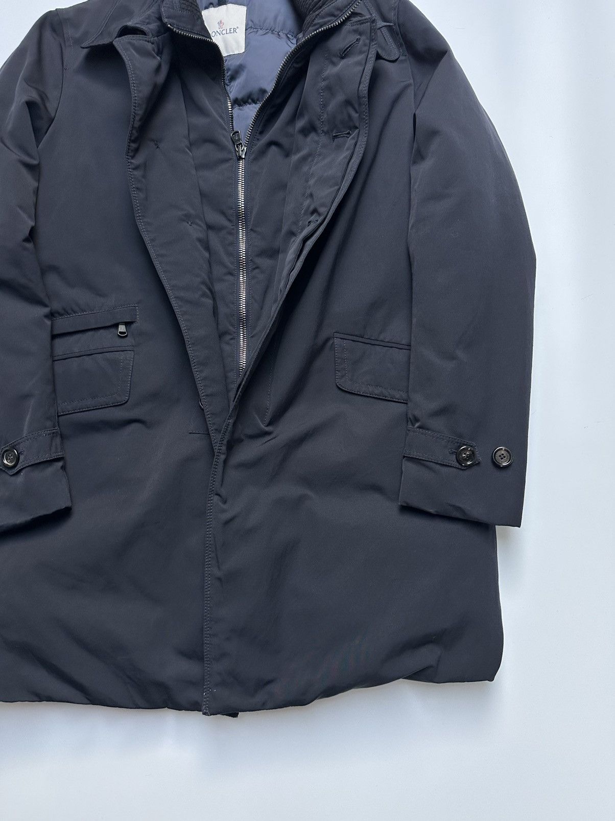 Moncler Cherbourg dark navy down parka jacket