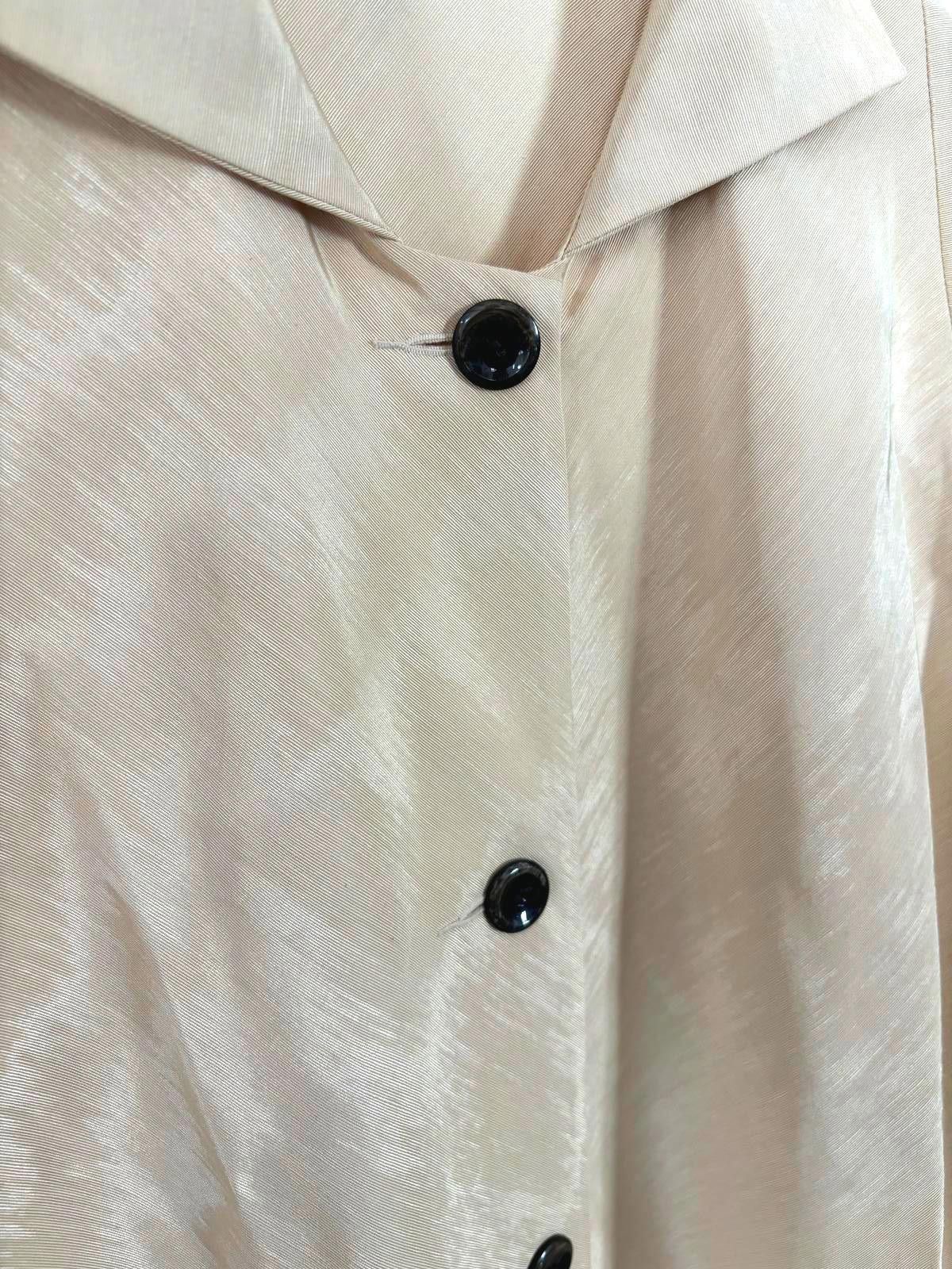 Designer Peter Cohen Silk Jacket Womens XL Cream Quiet Luxury Size XL / US 12-14 / IT 48-50 - 6 Thumbnail