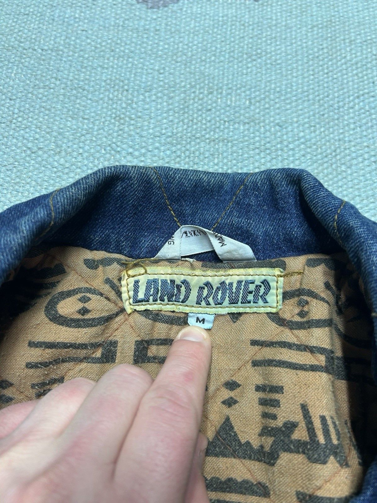 Vintage Vtg Land Rover denim bomber jacket heavyweight medium Size US M / EU 48-50 / 2 - 11 Thumbnail