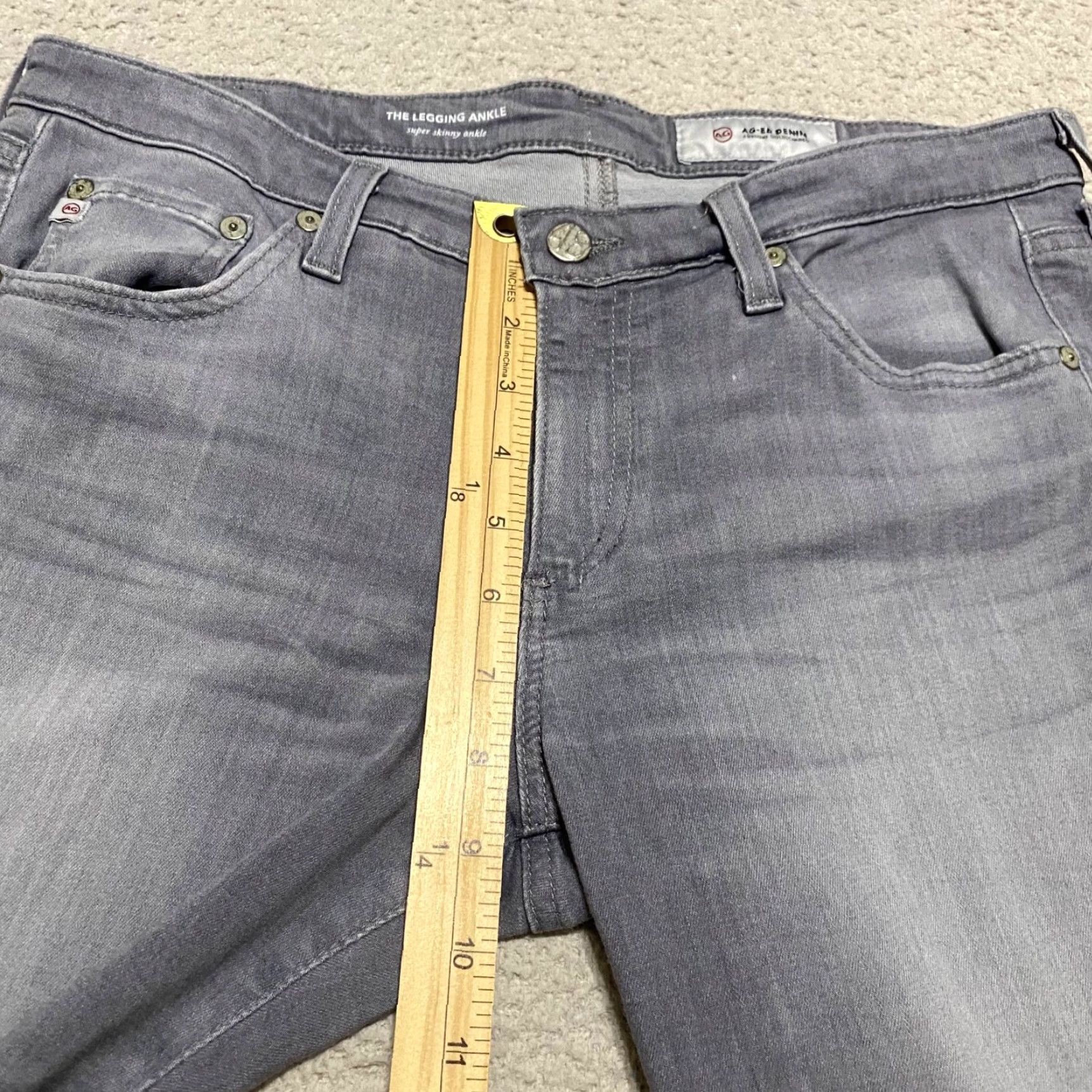 Denime AG Adriano Goldschmied Jeans Womens 30 Gray Medium Wash Jegging Denim 5-Pocket Stretch Size 30" / US 8 / IT 44 - 7 Thumbnail