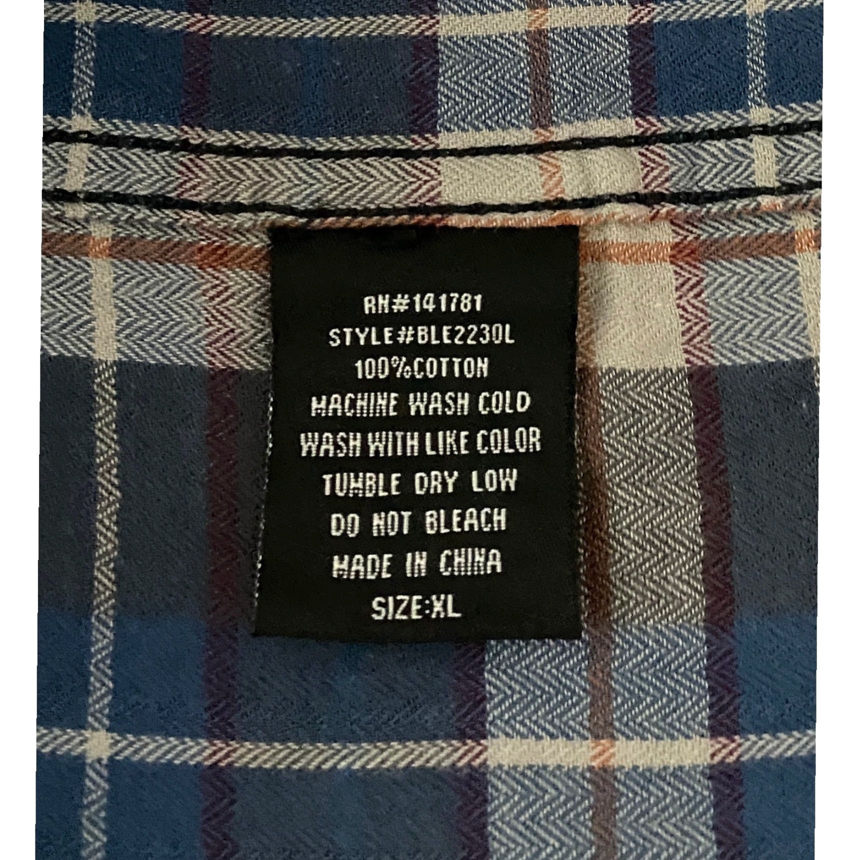Vintage Rock Revival Shirt Mens XL Plaid Long Sleeve Button Up Casual Soft Flannel Blue Cotton Button-Up Pockets Regular Size US XL / EU 56 / 4 - 3 Thumbnail