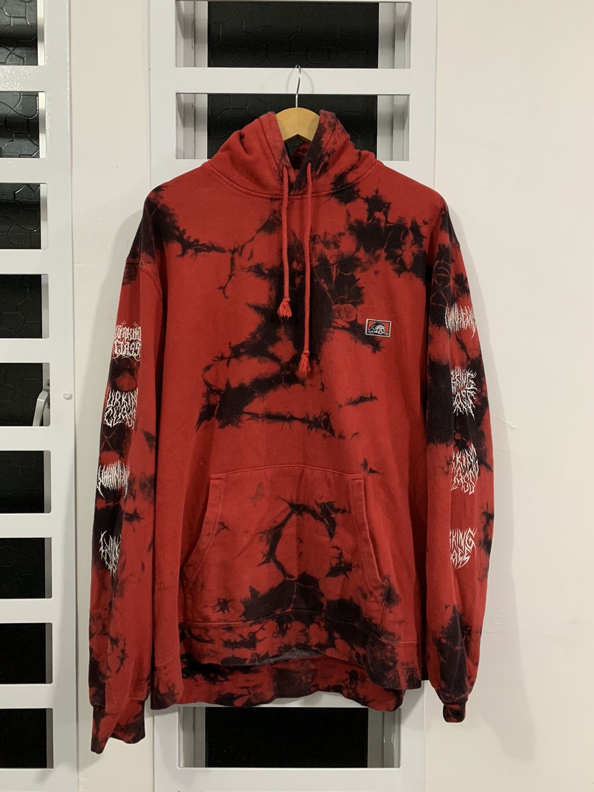 Lurking Class Red And White Tie Dye Hoodie Lurking Class Metal