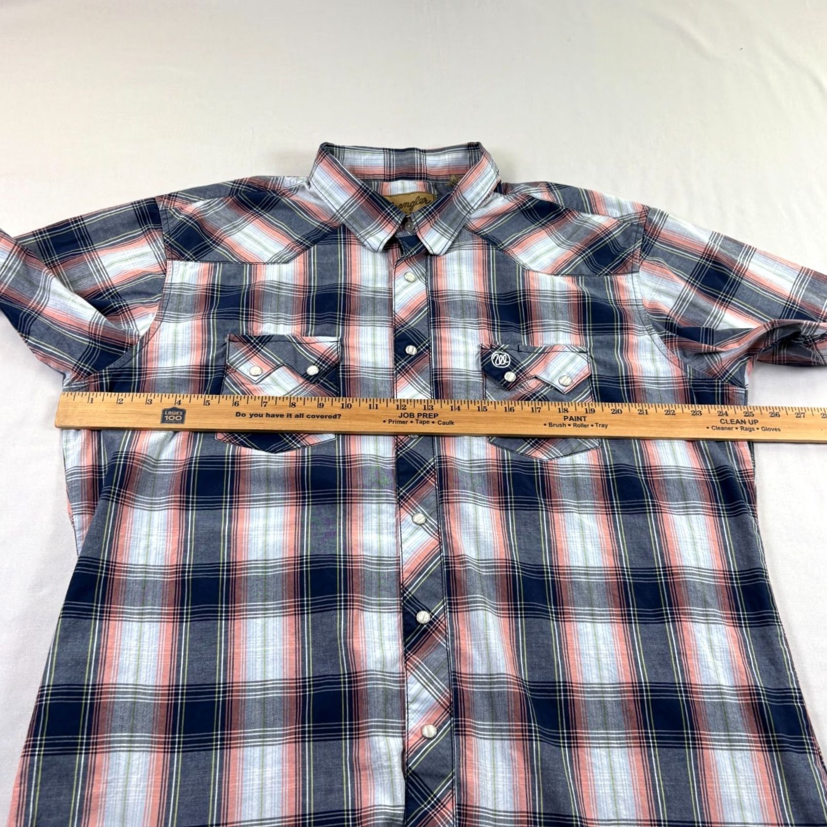 Wrangler Wrangler Shirt Mens 2XL Blue Plaid Pearl Snap Up Western Rodeo Cowboy Size US XXL / EU 58 / 5 - 5 Thumbnail