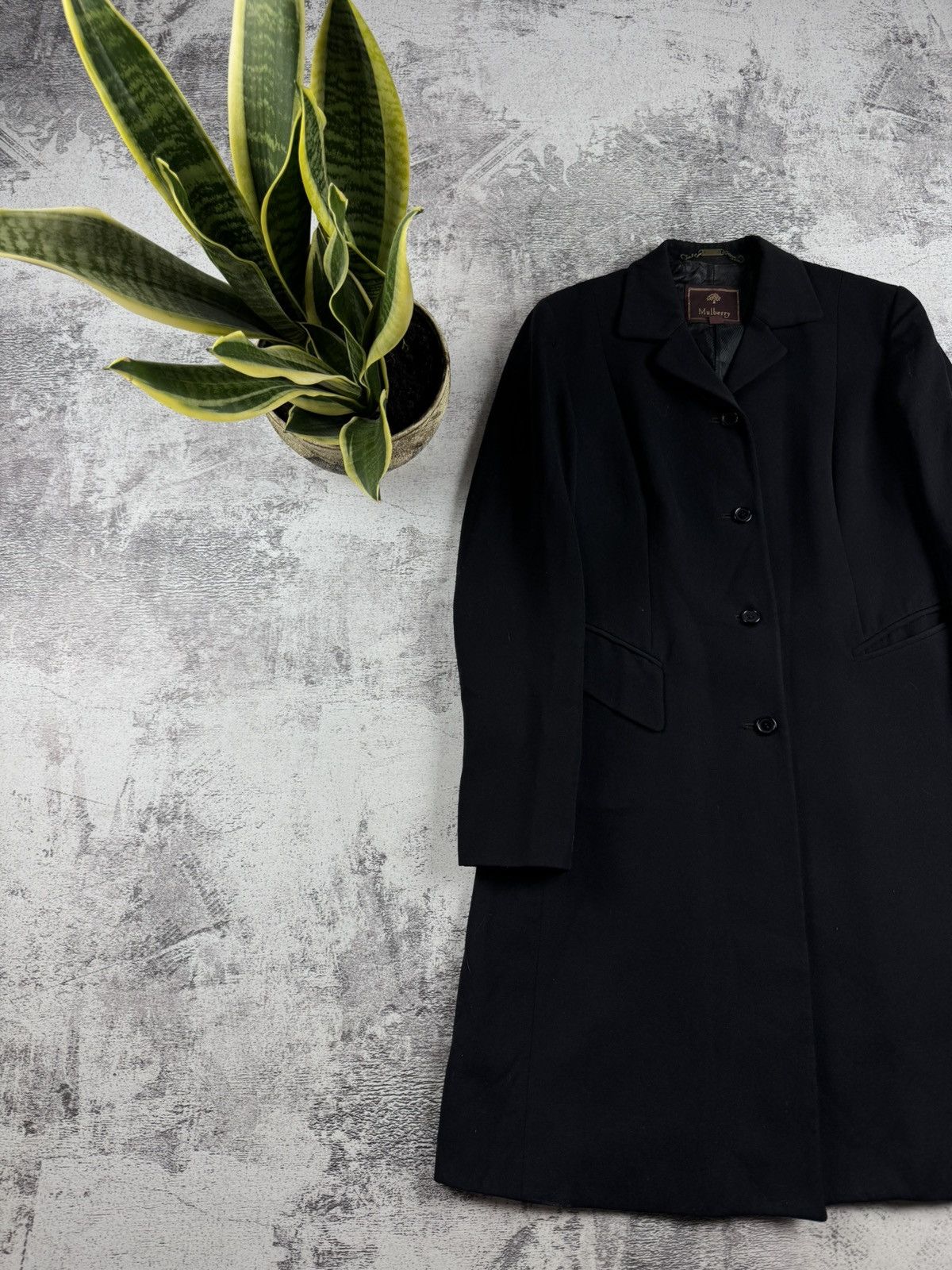 Mulberry MULBERRY 90s Vintage Black Wool Viscose 10 Size Trench Black Coat Jacket Blazer Size M / US 6-8 / IT 42-44 - 2 Thumbnail