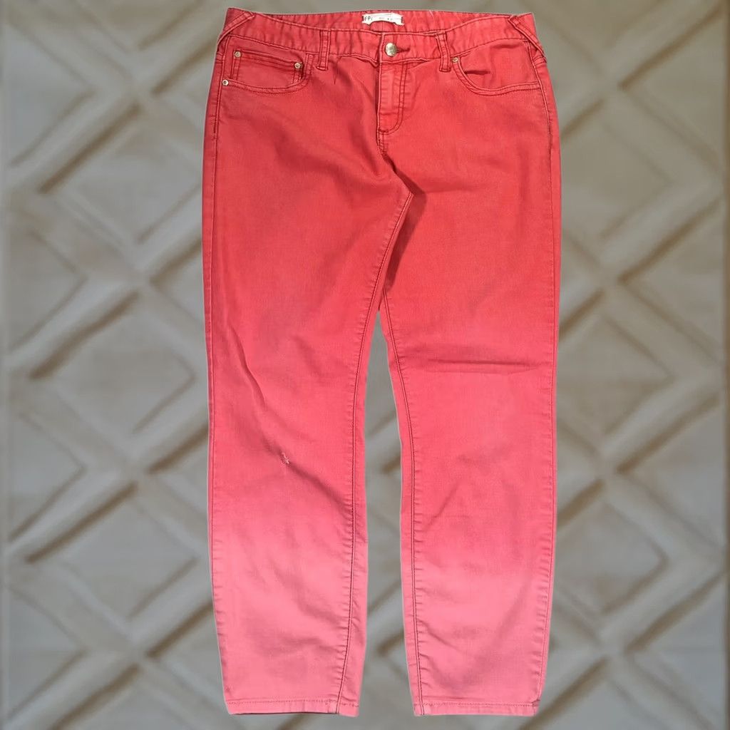 Free People Free People Jeans Ombre Coral Pink Dip Dye Slim Skinny Women 31 Denim Cotton Blend Spandex Polyester 27in Inseam Size 24" / US 00 / IT 34 - 1 Thumbnail