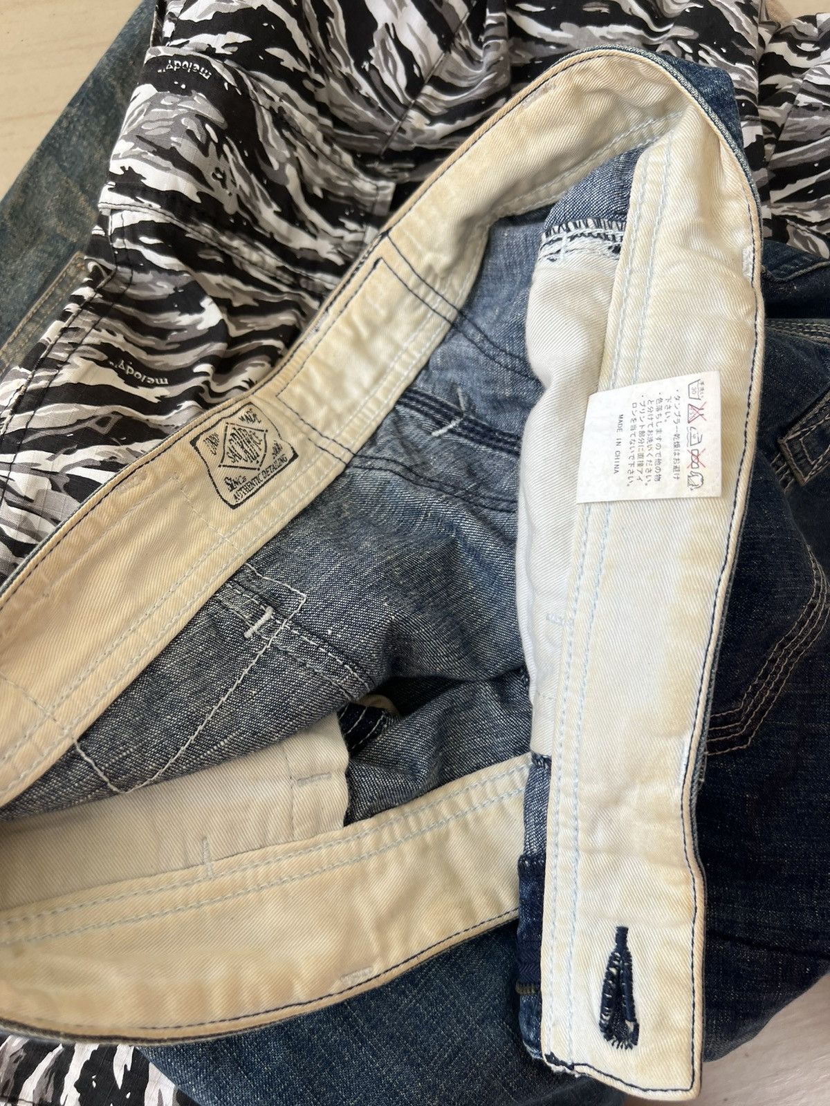 Vintage SACRIFICE Japan Union Made Dirty Muddy Denim Sailor Jeans Size US 34 / EU 50 - 22 Thumbnail