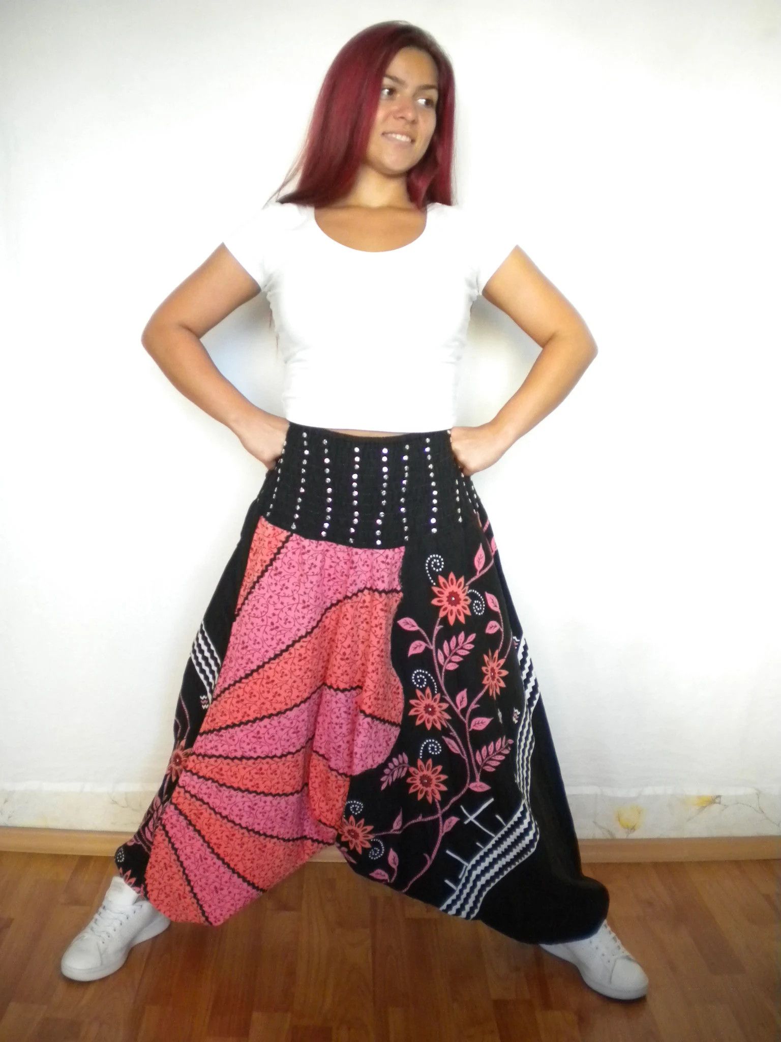 Other Y2K harem drop crotch oriental pants thai hippie pant OSFA Size 30" / US 8 / IT 44 - 8 Thumbnail