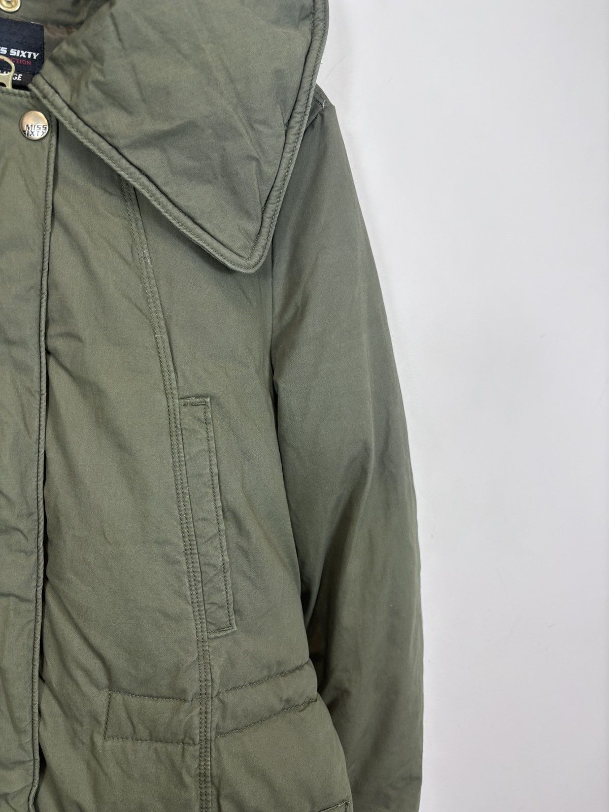 Miss Sixty Miss Sixty Women’s Olive Avant Garde Puffer Jacket Coat Size L / US 10 / IT 46 - 10 Thumbnail
