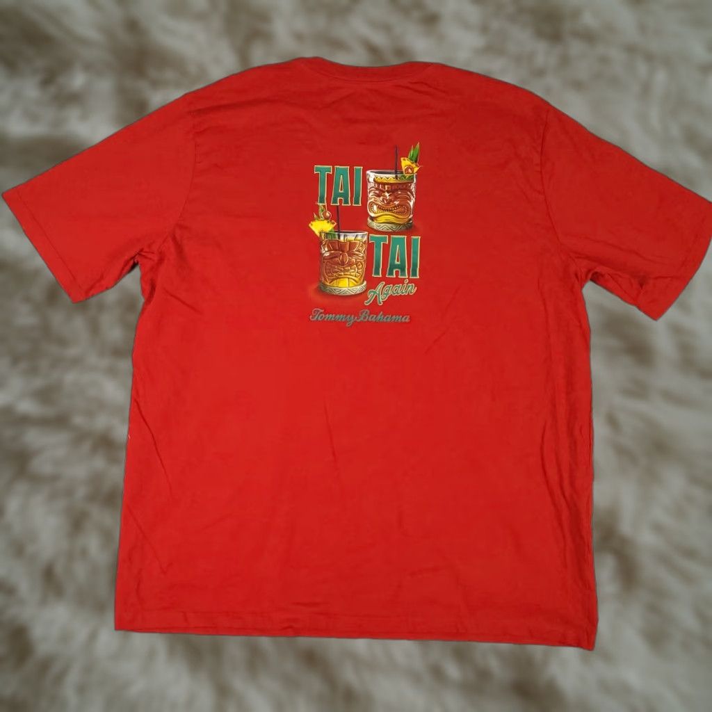 Tommy Bahama Tommy Bahama T-Shirt Mens XL Red Mai Tai Graphic Short Sleeve Adult Size US XL / EU 56 / 4 - 1 Thumbnail