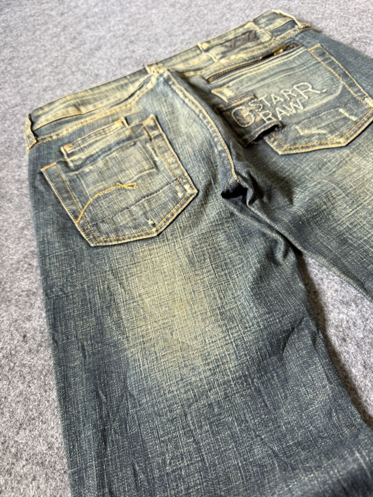 G-Star G Star Raw Para Espana Mud Wash Flare Low Rise Jeans Size US 27 - 19 Thumbnail