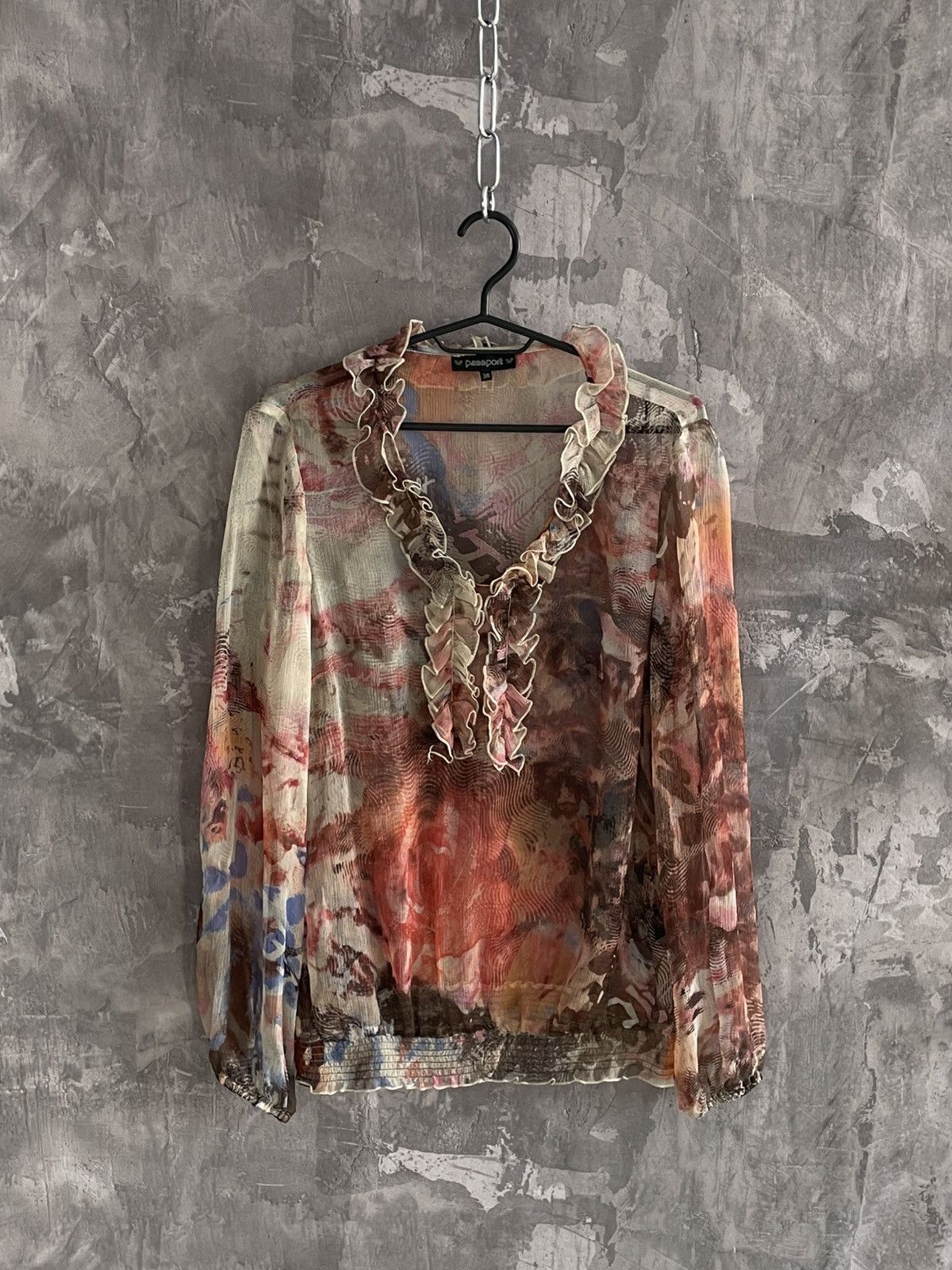 Hysteric Glamour × Le Grande Bleu (L.G.B.) Y2K Avant Garde Mesh Coloured Long Sleeve Blouse Size M / US 6-8 / IT 42-44 - 1 Thumbnail