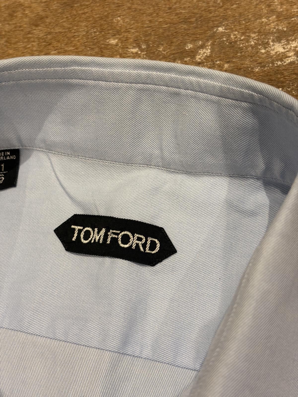 Tom Ford Tom Ford Swiss-Made Cotton Twill Dress Shirt Size US XL / EU 56 / 4 - 2 Thumbnail