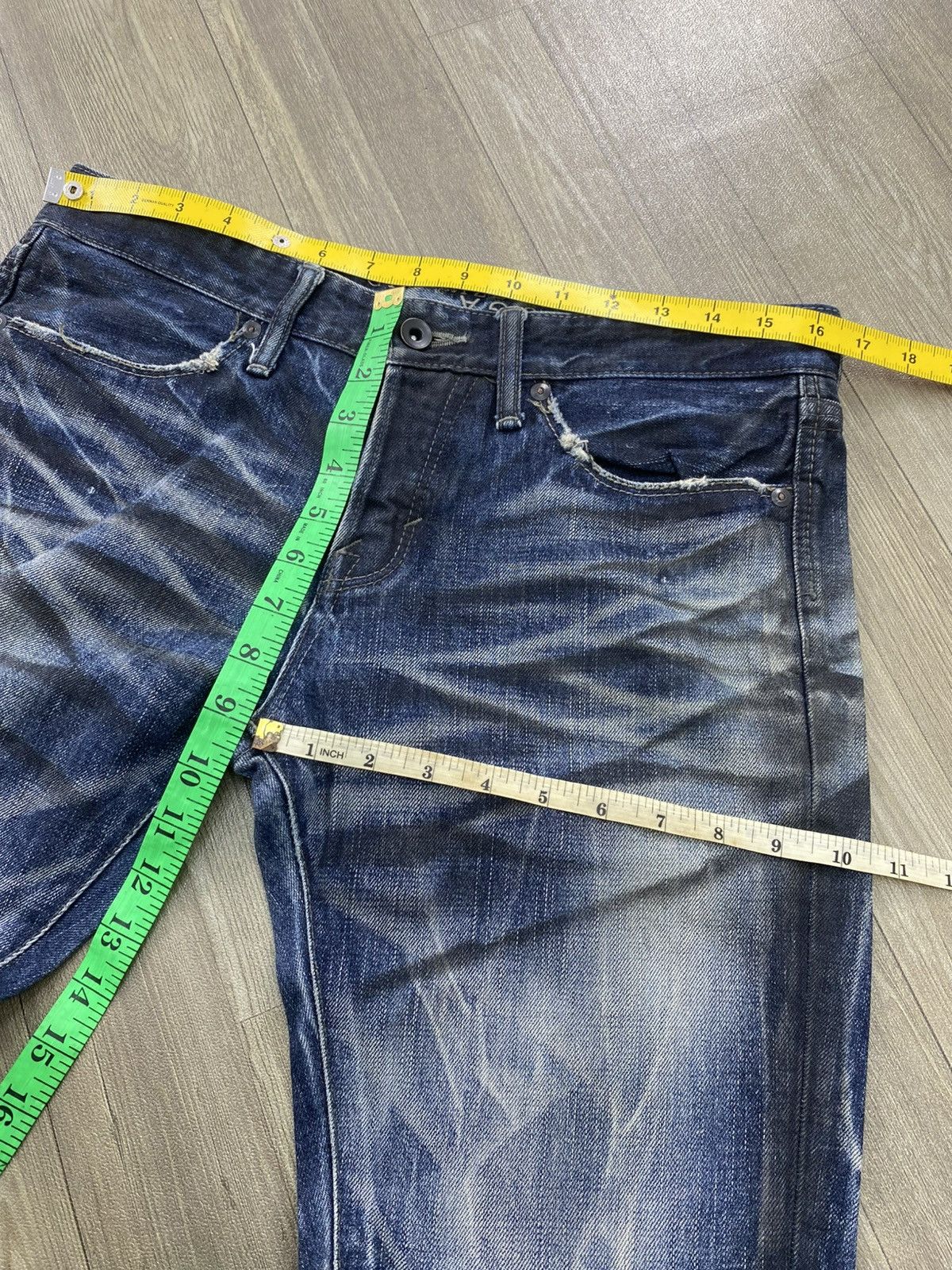 If Six Was Nine 2000s Fuga Cavarize Clawmarks Distressed Faded Flared Jeans Size US 32 / EU 48 - 23 Thumbnail