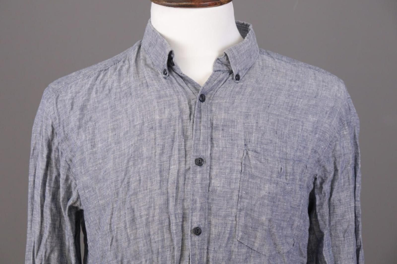 Barbour Beacon Brand Barbour Gray Slim Fit Linen Casual Shirt Size L Size US L / EU 52-54 / 3 - 2 Thumbnail