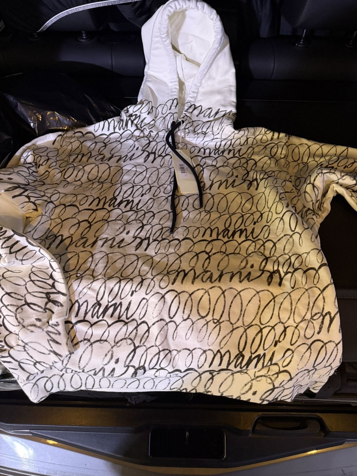 Marni Scribble Motif Hooded Sweatshirt in White Size US M / EU 48-50 / 2 - 1 Thumbnail