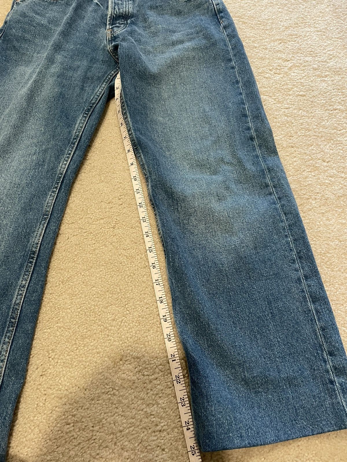 Zara Zara blue denim straight fit jeans Size US 31 - 5 Thumbnail
