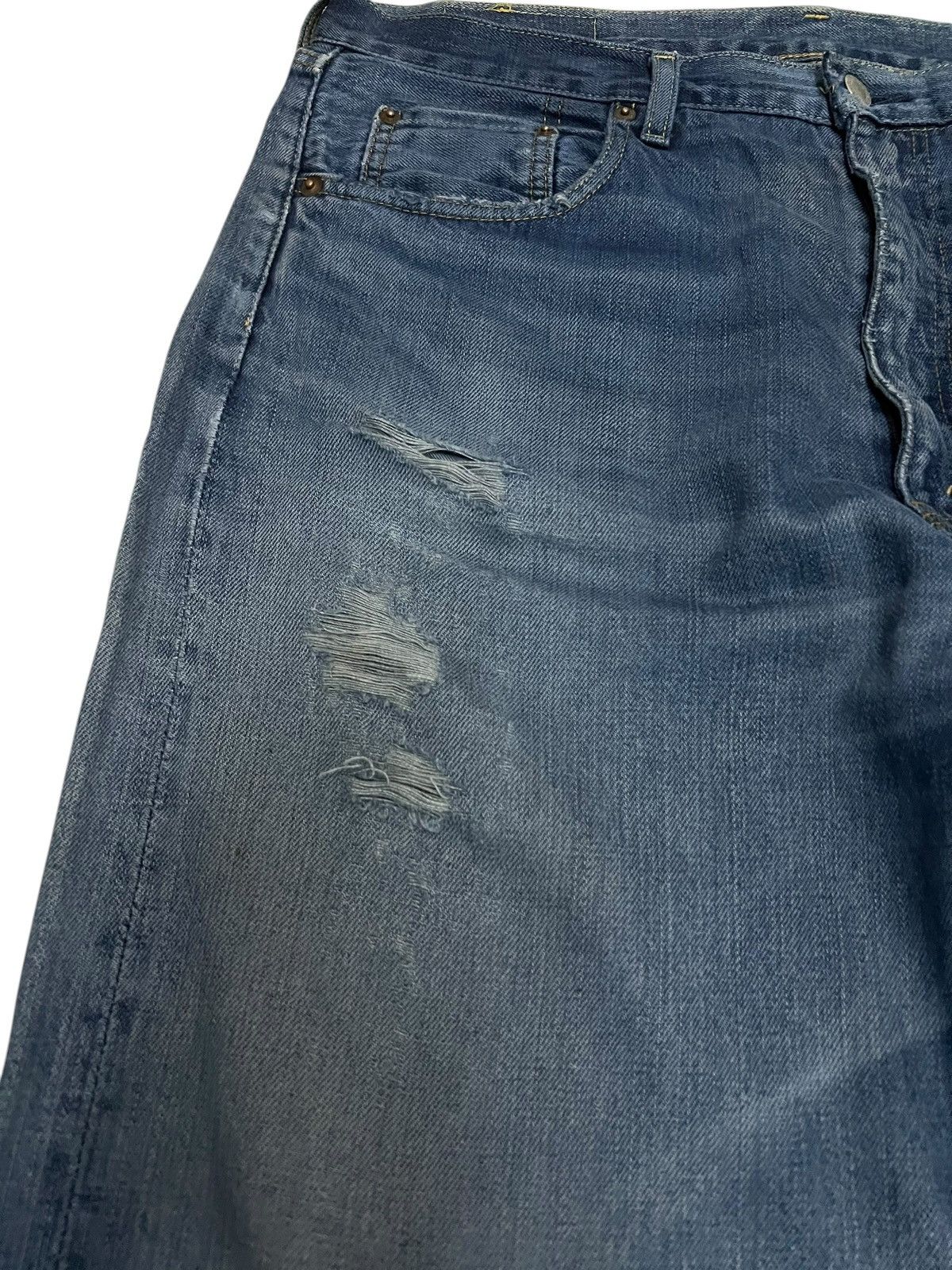 Levi's 90’s Levis 502 Big E Selvedge Distress Jean Size US 36 / EU 52 - 4 Thumbnail