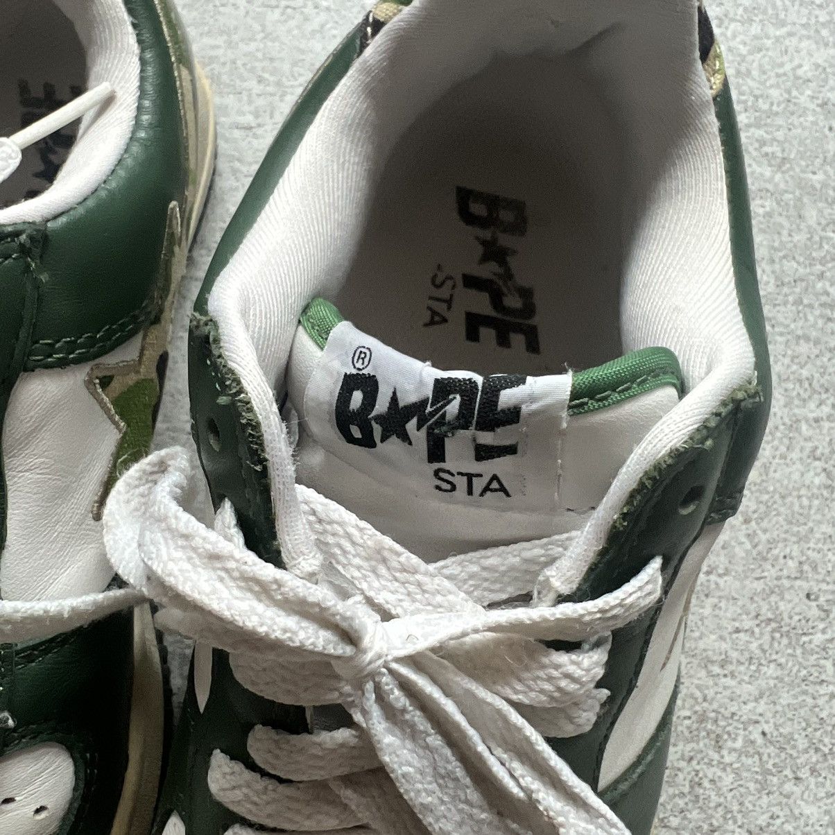 Bape A Bathing Ape BAPE 1st Camo Green Leather Bapesta Size US 5.5 / EU 38 - 6 Thumbnail