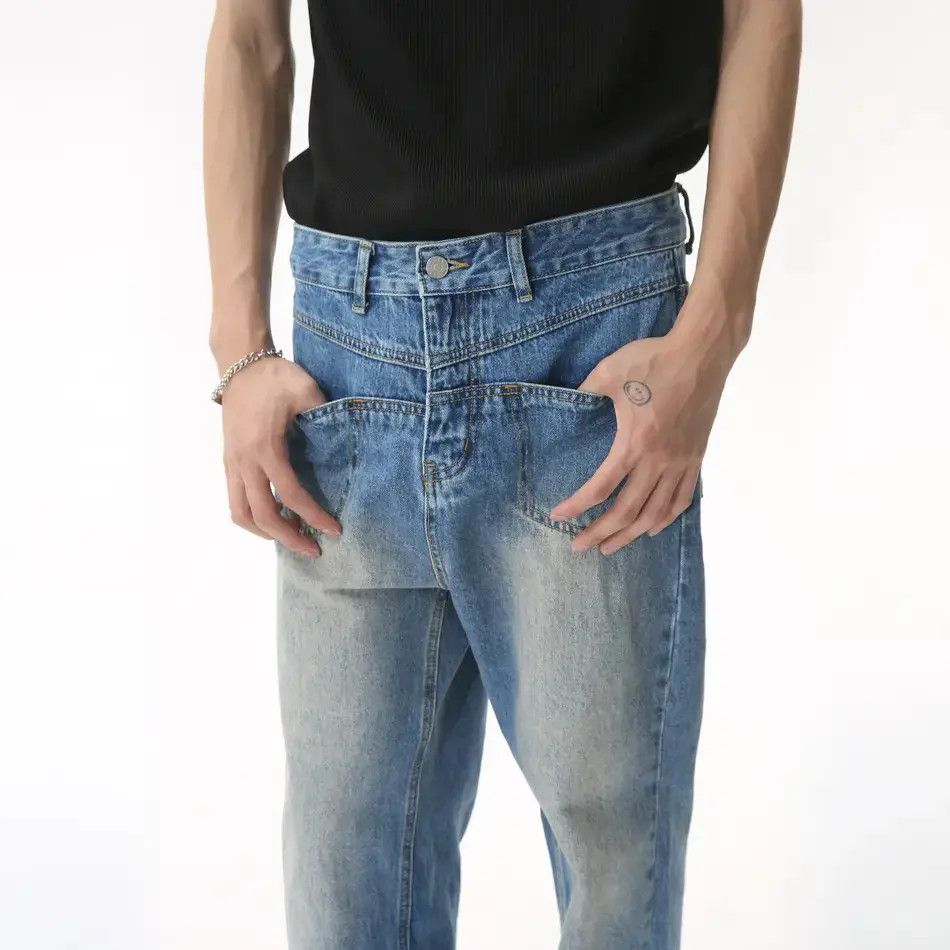 Japanese Brand Retro loose high street straight leg jeans Size US 32 / EU 48 - 2 Thumbnail