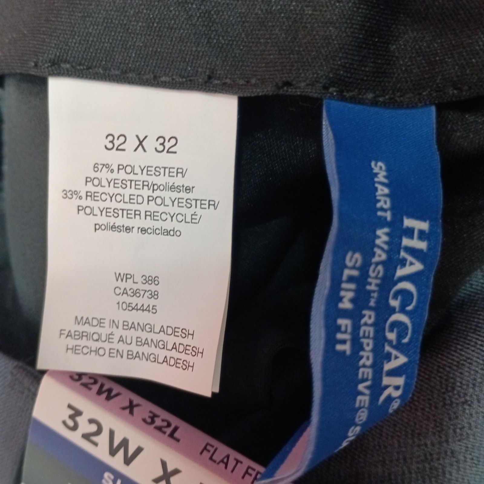 Haggar Haggar Repreve Slim Fit Dress Pants Men's 32x32 Ink Gray Size US 32 / EU 48 - 5 Thumbnail