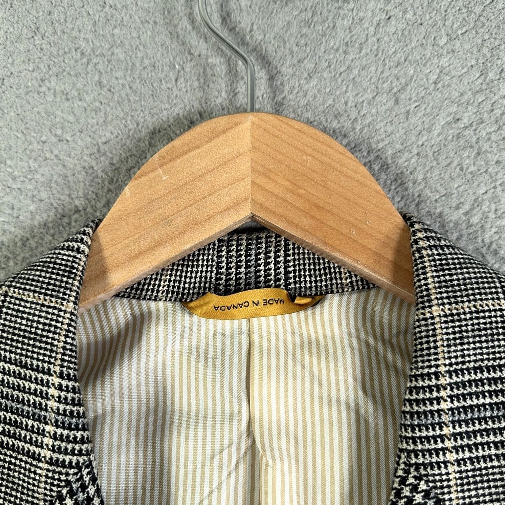 Vintage Hickey Freeman Sport Coat Jacket Gray Glen Plaid 2 Button Custom MTM E THOMAS Italy Wool Silk Linen 43 Regular Mens Jacket Coat Size US XS / EU 42 / 0 - 6 Thumbnail