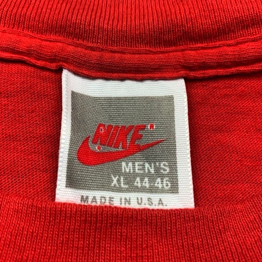 Nike VINTAGE Nike T Shirt USA 90s Red Crew Neck Short Sleeve XL Mens Graphic Tee USA 1980s Sportswear/Beach Size US XL / EU 56 / 4 - 4 Thumbnail