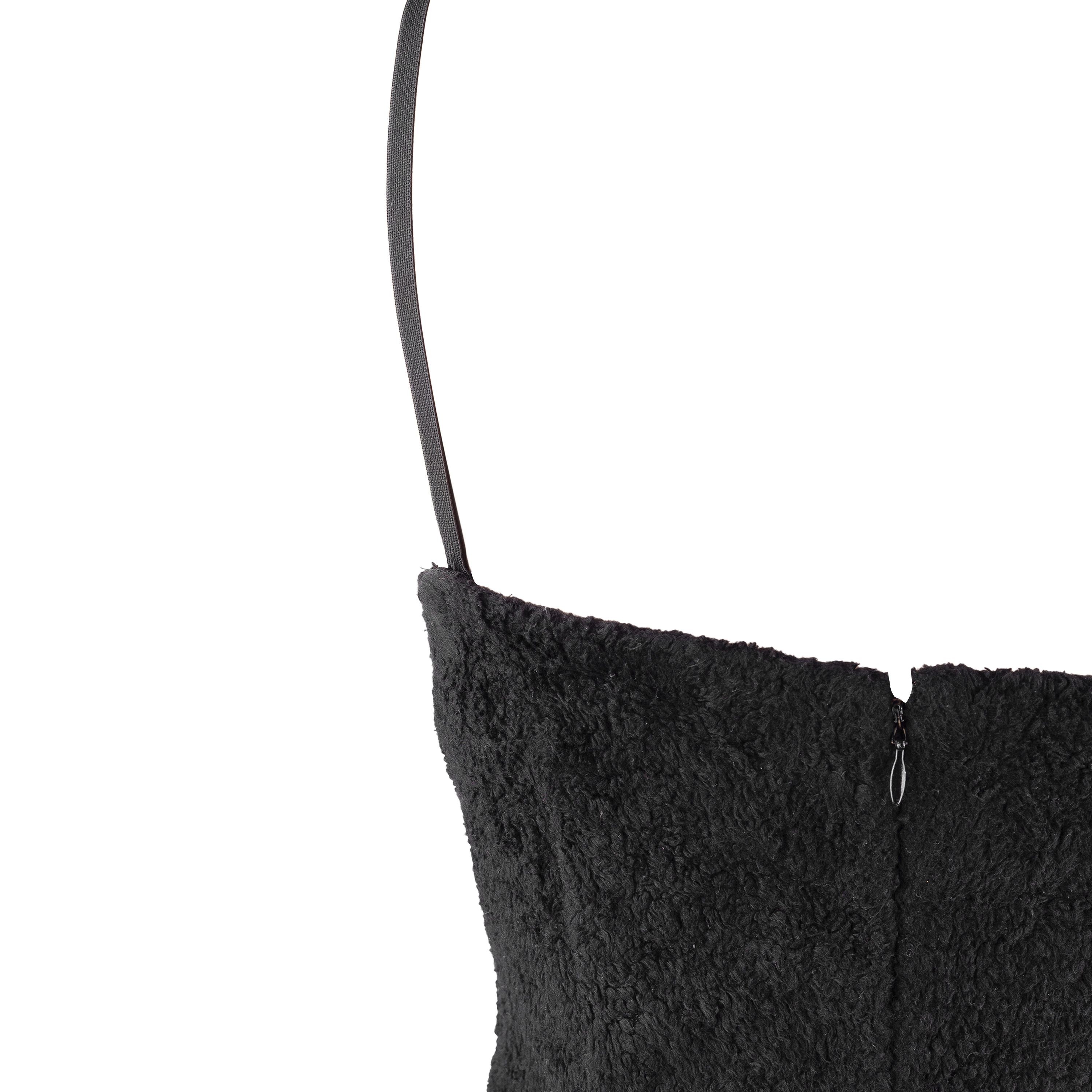Dolce & Gabbana Dolce & Gabbana Vintage Fluffy Black Bodycon Midi Dress (S) Size S / US 4 / IT 40 - 3 Thumbnail