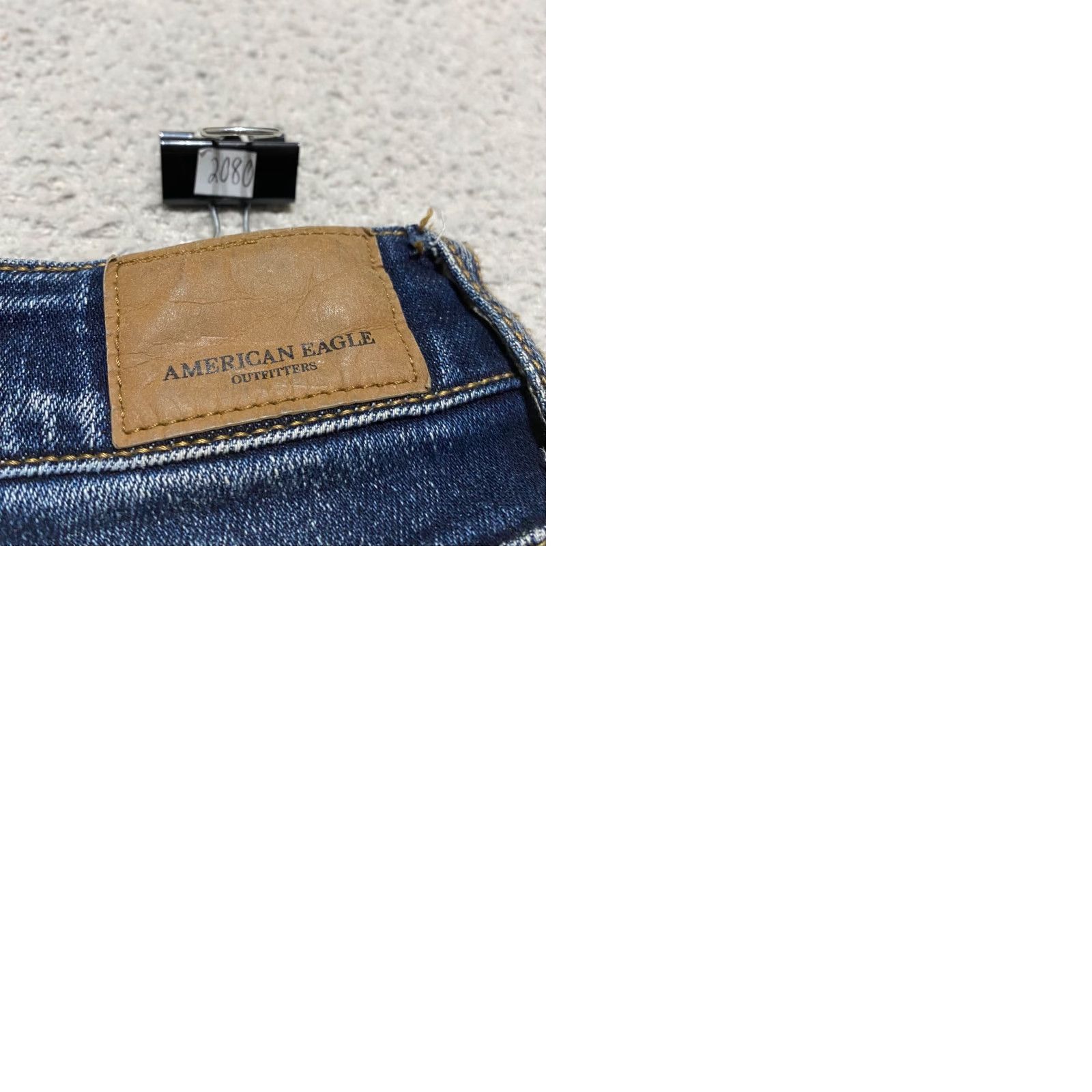 American Eagle Outfitters American Eagle Outfitters Womens 4 Jeans Shorts Blue Denim Distressed Dark Wash High Rise Stretch 5-Pocket Design Solid Color Casual Summer Size 27" / US 4 / IT 40 - 9 Thumbnail