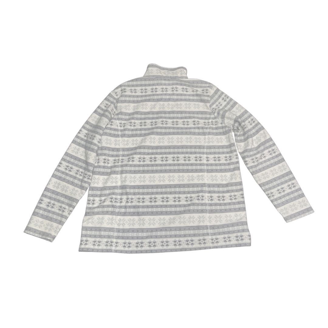 Lands' End Quarter Zip Fleece Pullover Sweater Fair Isle L Cozy Chic Size L / US 10 / IT 46 - 2 Thumbnail